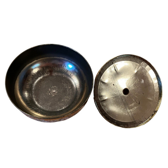 Aqua & Yellow Covered Tin Bowl w/ Handled Lid DESIGNED BY DANER COLORFUL FLORAL - Picture 3 of 6